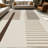1PC Minimalist Neutral Geometric Stripe Line Pattern area rugs for Living Room, Soft and Comfortable, Suitable for all seasons, easy-to-maintain, machine washable Indoor floor mat, Under Table Farmhouse suitable for dining room, bedroom, home office-441820974