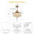 42" Rose Gold Crystal Fan Chandelier