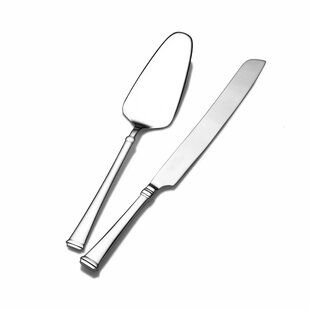 Choice 2-Piece Hollow Stainless Steel Handle Cake Serving Utensils Set