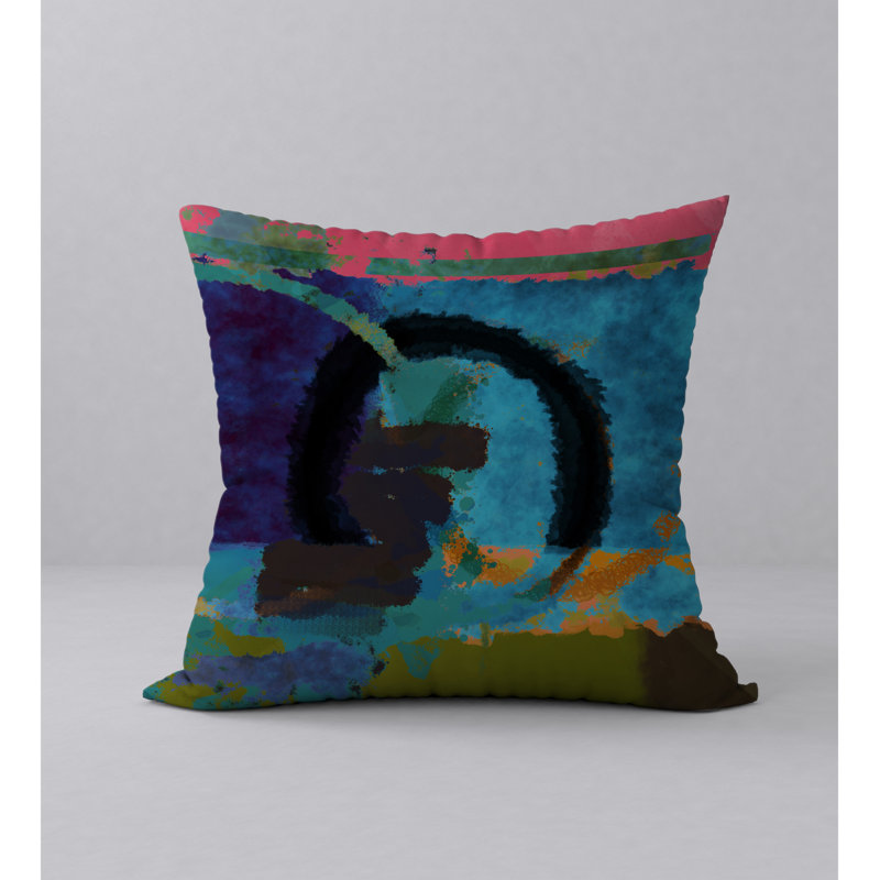 Active Abstract Reversible Throw Pillow, 24" x 24"