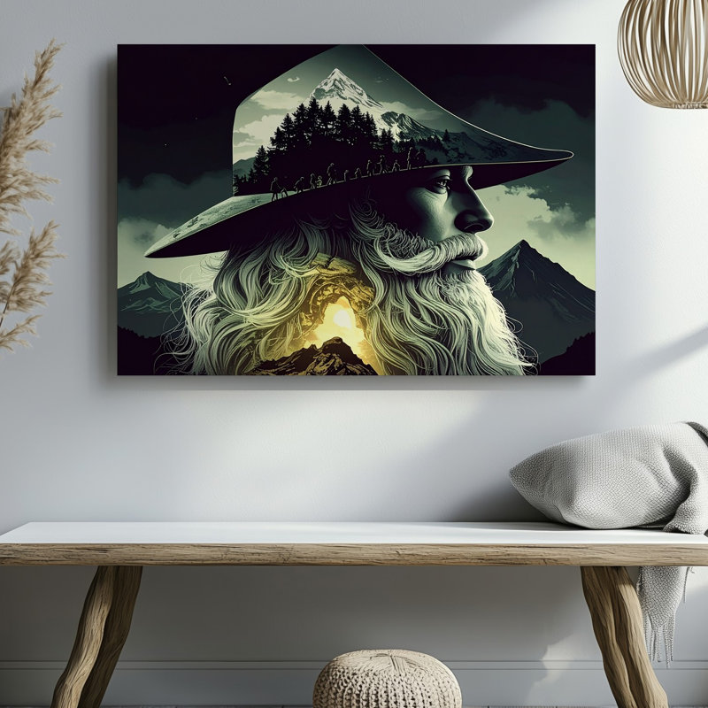 Art mural, toile "Spirit of the Mountain" par Guardian, H 30 po x l 30 po