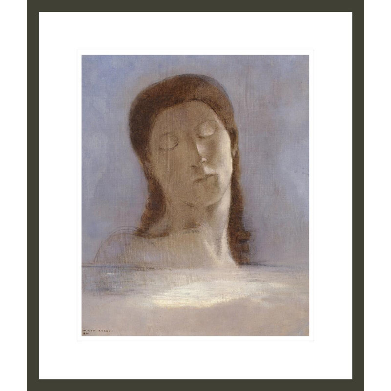 Closed Eyes by Odilon Redon -Framed Giclee Print, 20.57" H x 17.75" W