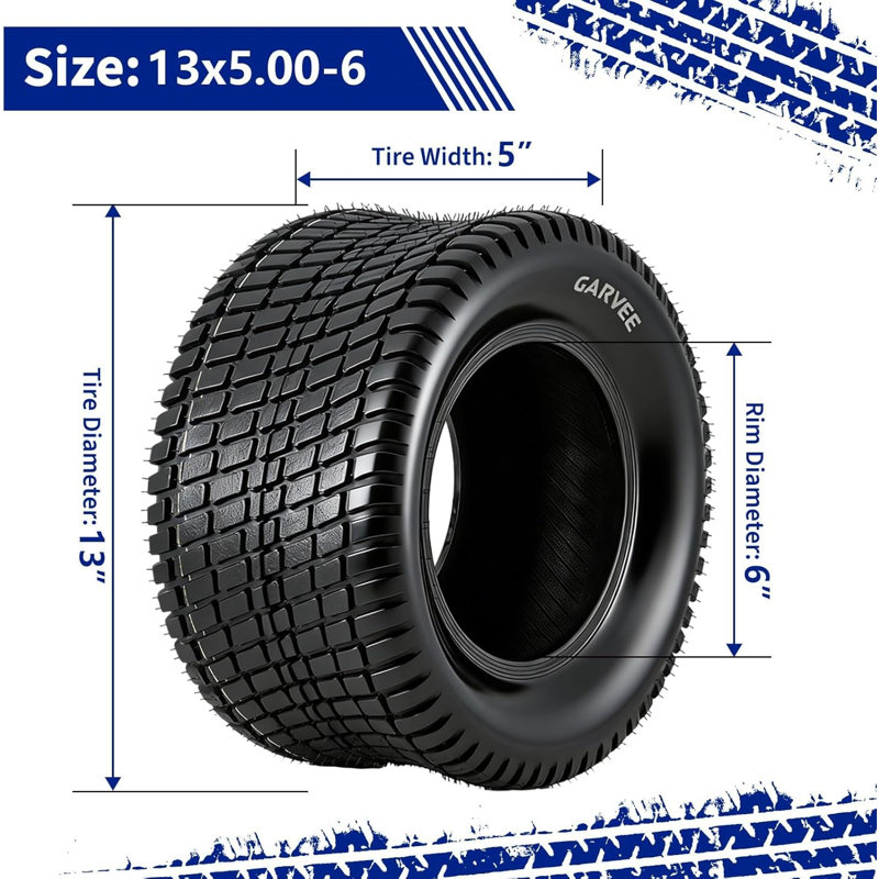 Set Of 2 20x8-10 4PR Heavy Duty Tubeless Turf Tires, Max 895 Lbs Load Puncture Resistant Lawn Friendly Rubber Tyres fit 10 Inch Rim for Golf Cart Lawn Mower Garden Vehicle Use
