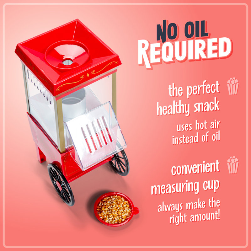 Nostalgia 10 oz. Popcorn Machine with Cart, Red