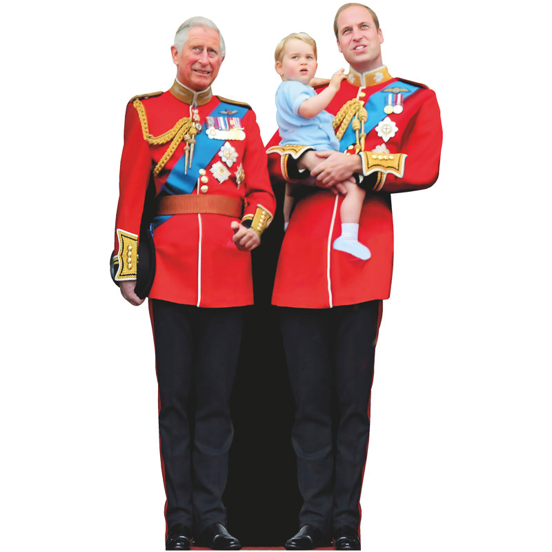 Tête-à-tête découpée en carton Prince King Charles And William And Son