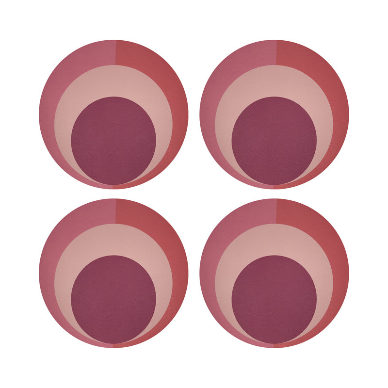 Block Acid Pebble 16" Vinyl Placemat, Pink/Coral