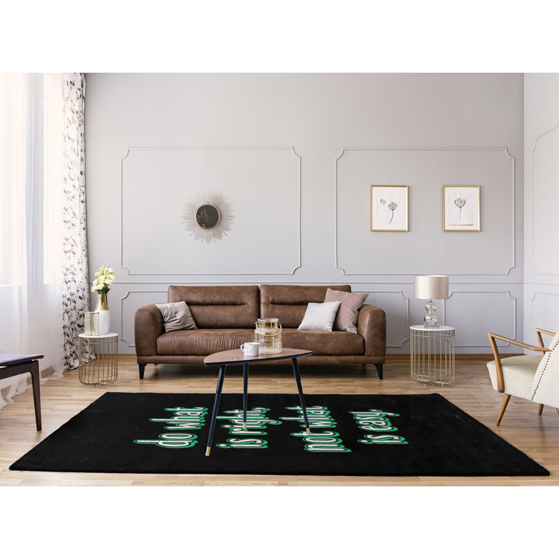 Quotes Chenille Indoor Rug, Rectangle 5' x 7'