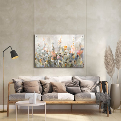 «Rustic Garden Peach» par Danhui Nai, art mural en verre acrylique