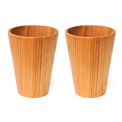 Teak Wood Drinking Cup - Set of 2