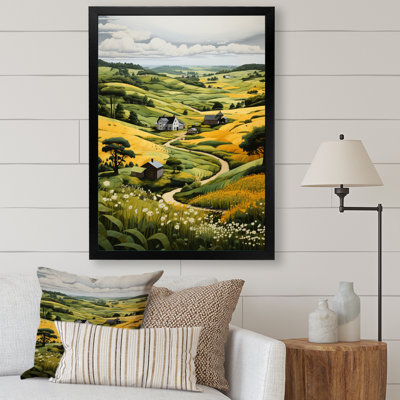Paysage de campagne Blountstown vert et jaune - impression