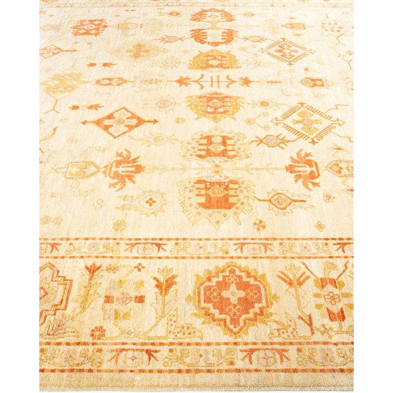 Tapis unique en laine noué à la main de style nouvel âge 9 pi x 12 pi Kendyle