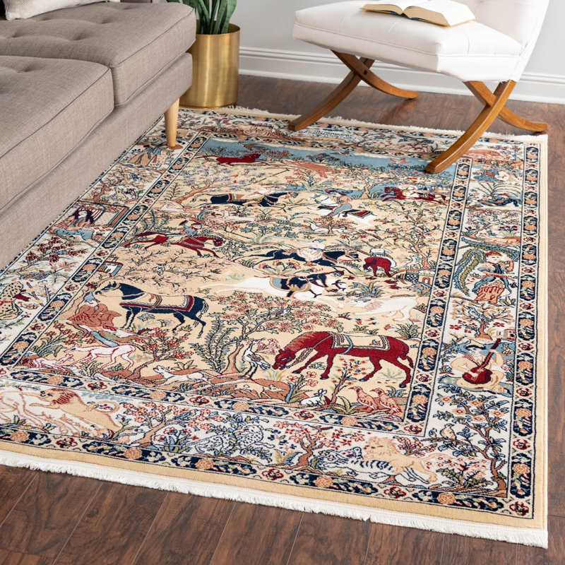 Tapis de style oriental multicolore Ledger, Rectangle 5 pi 3 po x 8 pi
