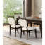 Noyer foncé, 2 pièces, chaises de salle à manger latérales, design contemporain, rembourrées, placage, pieds
