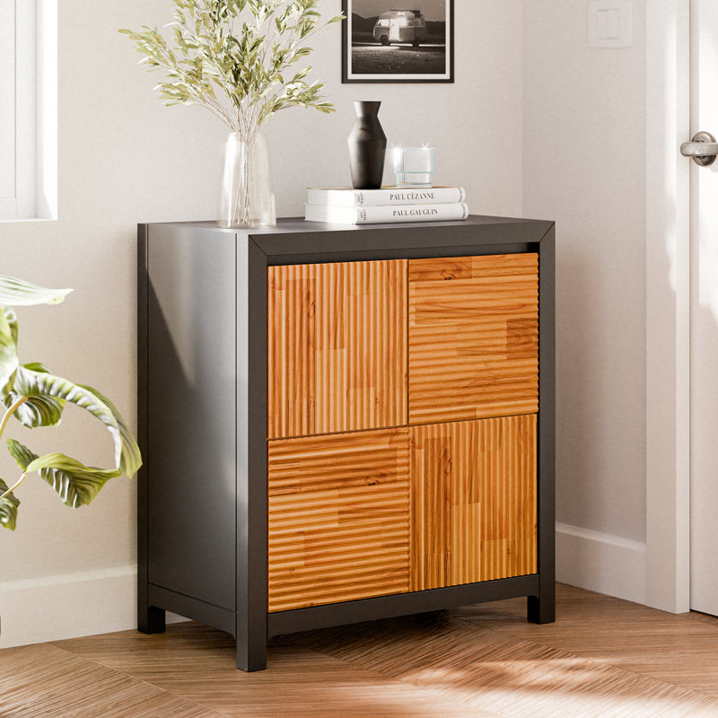 Vivian Jade 27.99" Solid Wood Sideboard, Noir