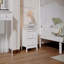 Table de chevet 2 tiroirs pour chambre à coucher, table de chevet rétro Mid-Century (table de chevet) avec design classique, blanc-934941869