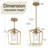 1-Light Gold Lantern Pendant With Glass Shade 