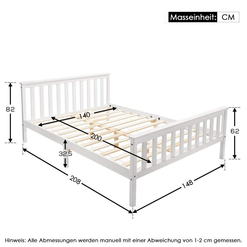 Spafford EU Double - 140 X 200 Cm Bed