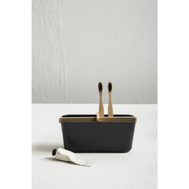 Leitner Bathroom Storage Container, Black