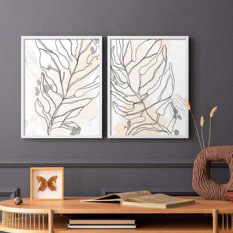 Palm Sketchbook III - reproduction encadrée de qualité supérieure - prête à être accrochée - aucun clou requis - aucun clou requis