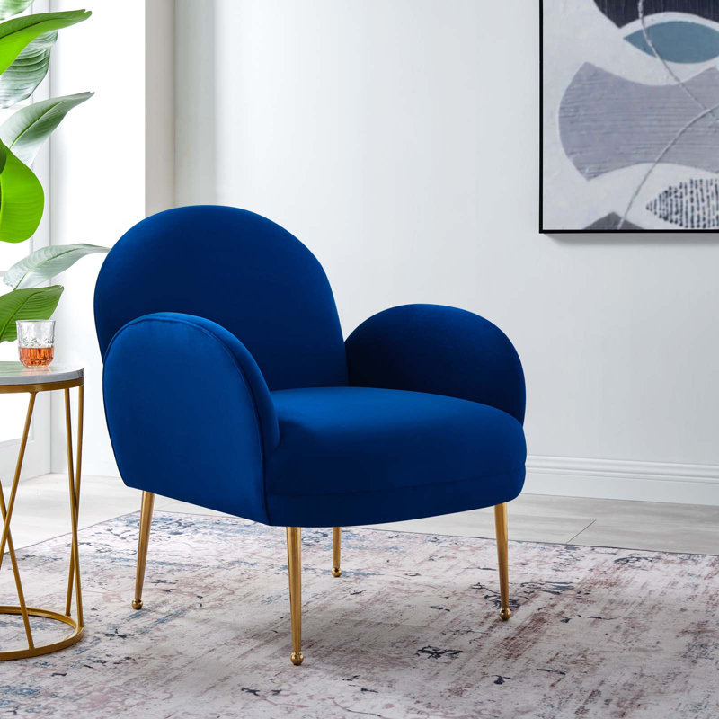 Modway Transcend Performance Velvet Armchair, Navy Velvet