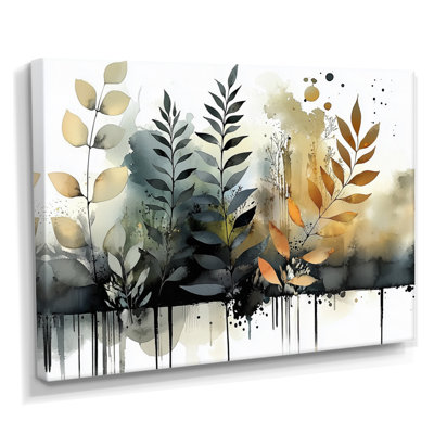 «Wildflowers Tropical Blossoms With Ferns II», art mural encadré de fougères