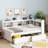 L-shaped Daybed Bookcases Bed with Power Outlets, USB Charging Ports and Drawers-1466918599-1466918596