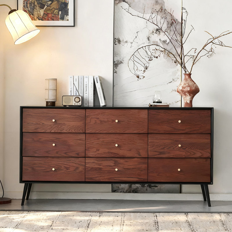Walnut Solid + Manufactured Wood Accent Cabinet, 33.46" H x 47.24" W x 15.75" D