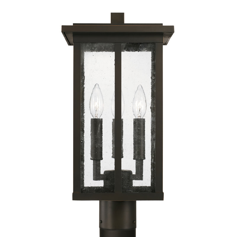 Lampadaire d'extérieur 3 lumières 3 lumières, Bronze huilé