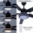 52" Traditional Ceiling Fan With Led Light, Remote Control, 3-Speed & 3-Colour Led, 5000 Cfm Airflow