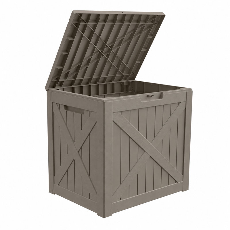 Coffre de terrasse en résine résistante aux intempéries, 56 cm de profondeur x 43 cm de largeur