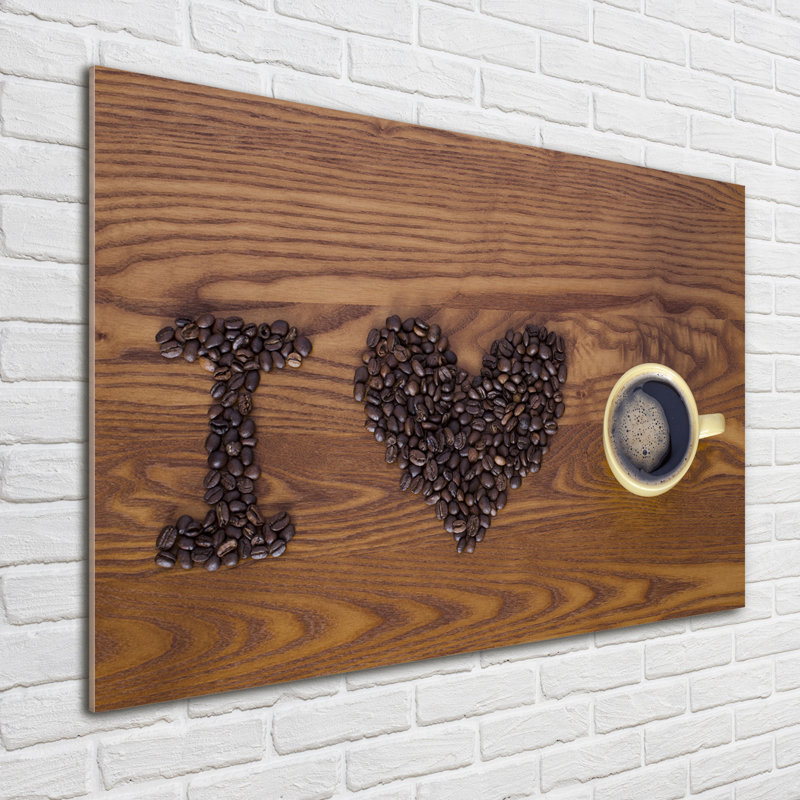 I Love Coffee - No Frame Print on Glass