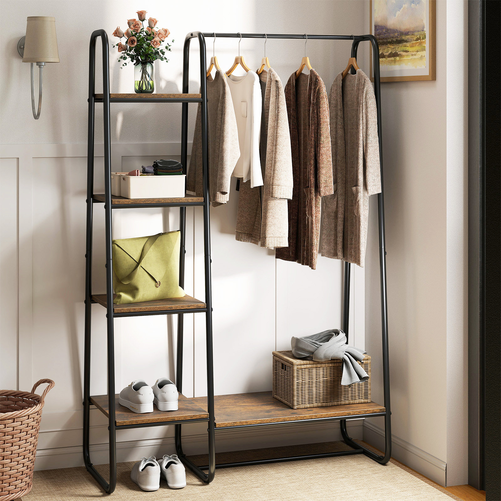 17 Stories Faydin 40" Heavy Duty Iron Garment Rack - Wayfair Canada