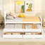Lit plateforme simple avec lit gigogne et tiroirs, blanc
