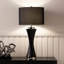 Costinela Living Room Table Lamp with Twisted Glass Base, Bedside Buffet Lamp for Bedroom with Linen Shade-95863612-95863611