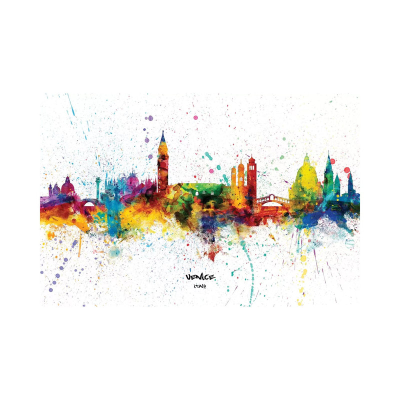 Venice Italy Skyline Splash by Michael Tompsett - Wrapped Canvas Gallery-Wrapped Canvas Giclée, 20.32 cm H x 30.48 cm W
