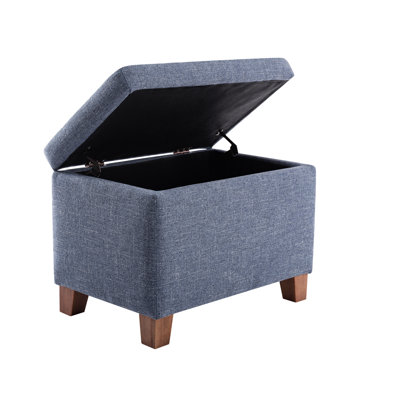 Repose-pieds de rangement rectangulaire capitonné 24 po avec rangement