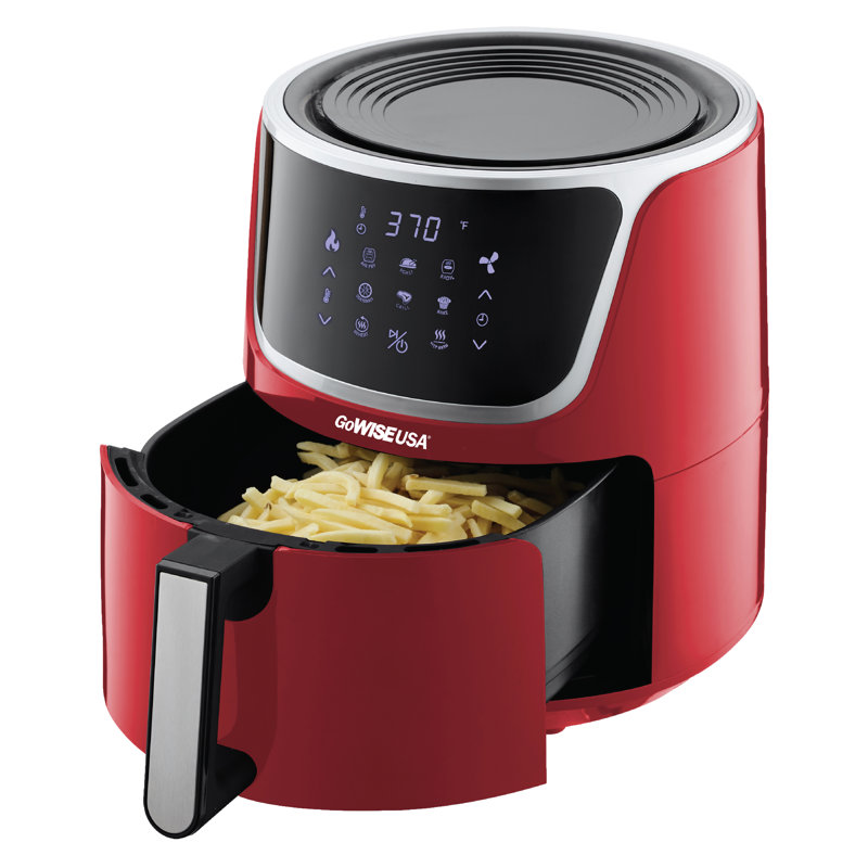 Gowise USA 6.6 Qt. Air Fryer, Red/Silver