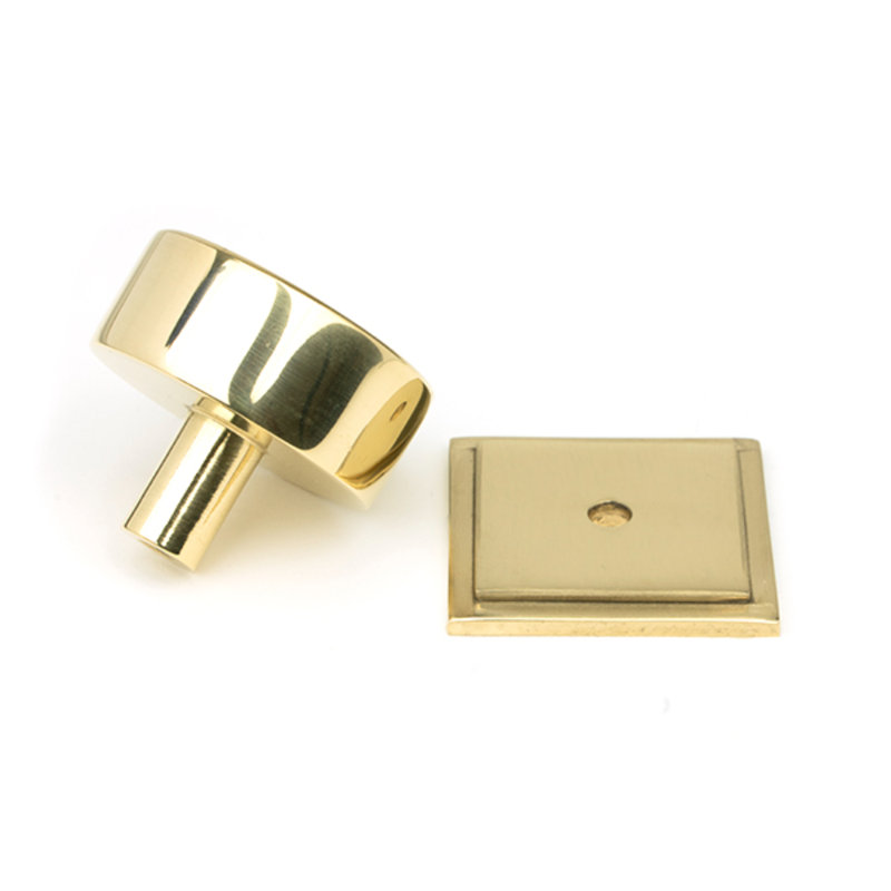 38mm Square Knob, Polished Brass