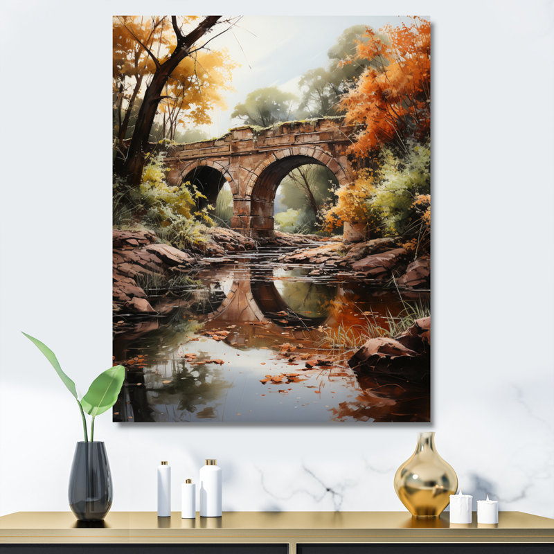 «Labrusca Orange Bridge Whispers Of History», reproduction sur toile encadrée, H 32 po x l 24 po x P 1 po, Toile tendue