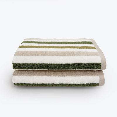 Searria 100% Cotton Striped Bath Towels - Set of 2