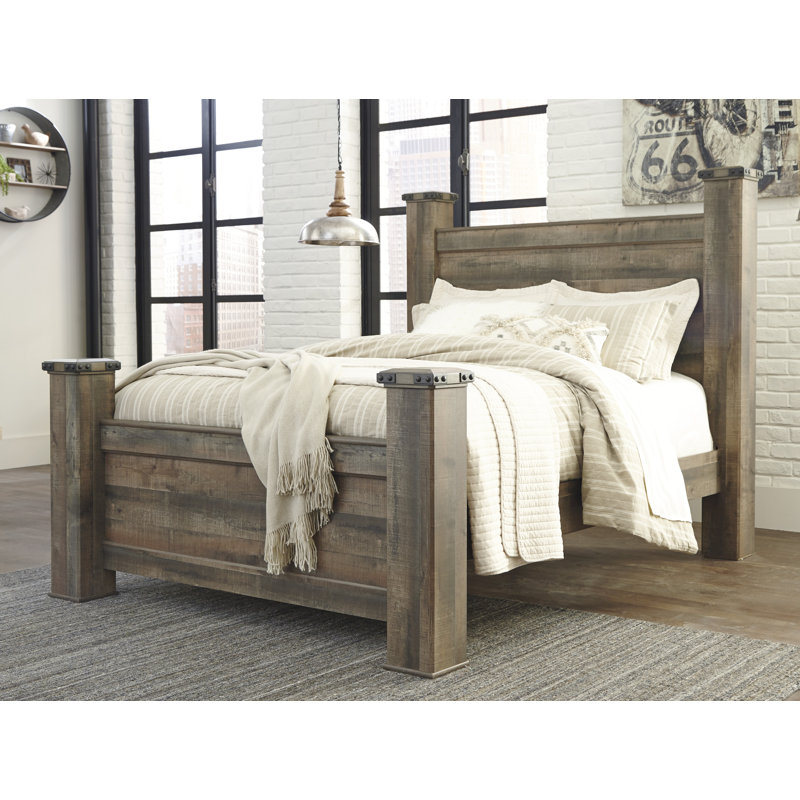 Trinell  Poster Bed, Dresser, Mirror and Nightstand, King