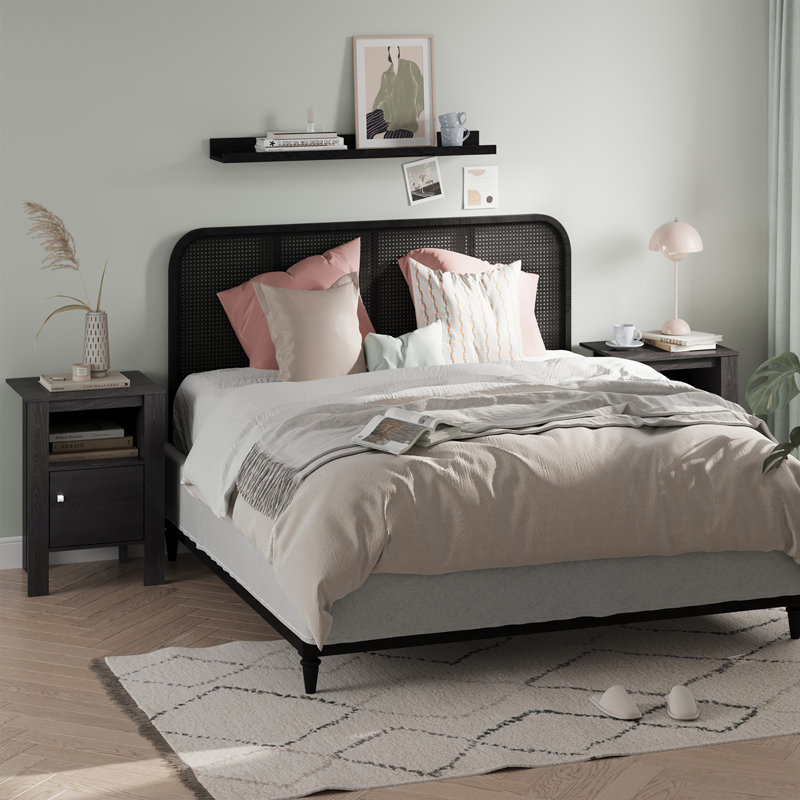 Table de chevet Rosy, Gris foncé