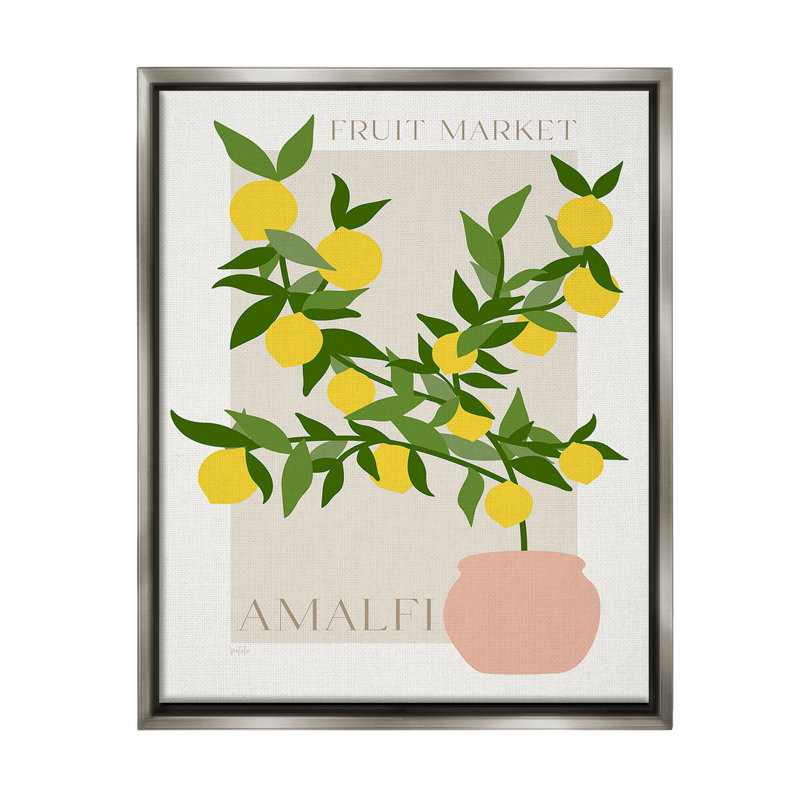 «Minimal Lemon Branch» par Natalie Carpentieri sur, H 31 po x l 25 po, Cadre flottant gris lustré