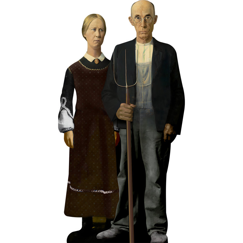 Panneau découpé 72 po American Gothic Farmer