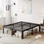 Structure de lit plateforme en métal avec coins ronds Jalyna, sans sommier, sans bruit-757905761-800878496