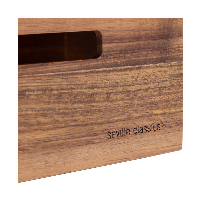 Ensemble de 4 bacs empilables en bois d'acacia