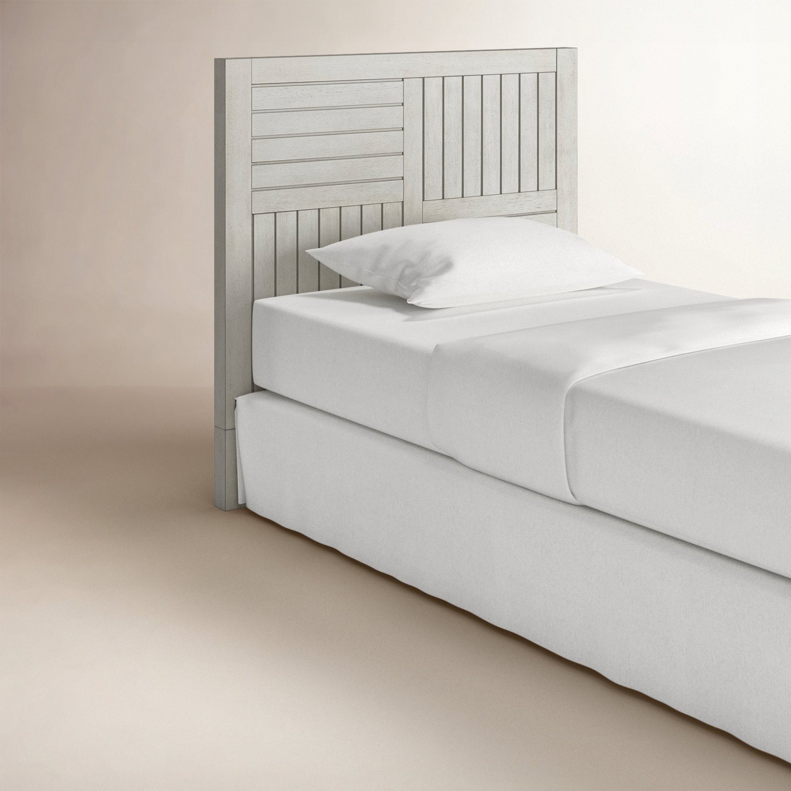 Matheson Solid Wood Headboard, Stone Path White , Twin
