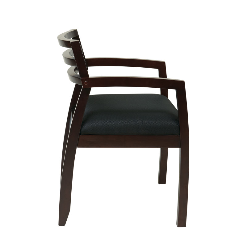 Chaise de salle d'attente en tissu avec structure en bois Nabhan, Espresso
