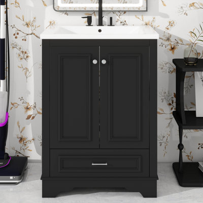 Ensemble de meuble-lavabo moderne autoportant 24 po avec lavabo en céramique 24 po