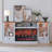 Electric Fireplaces 59" TV Stands with Charging Station for TVs Up To 80'', Wooden LED Entertainment Centers With Electric Fireplaces & Multi-functions Console Tables-1092062281-1103096598
